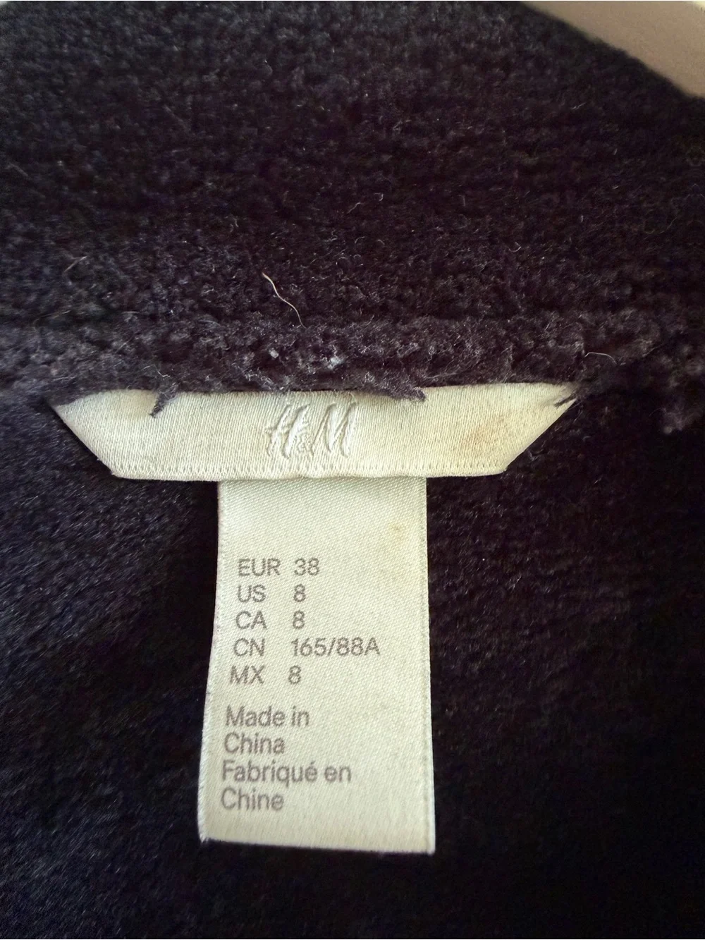 Womens Black Faux-Shearling Biker Jacket size 8